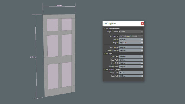 Door templates tool, for modo.