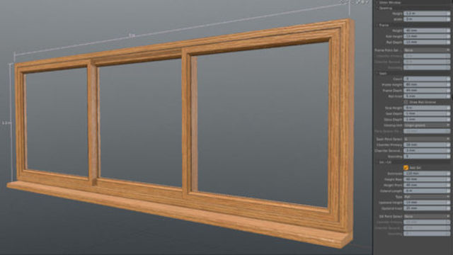 Horizontal slider window and door tool, for modo