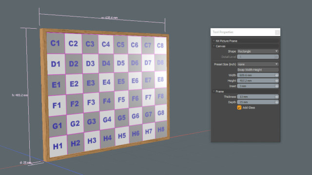 Picture Frame tool for modo