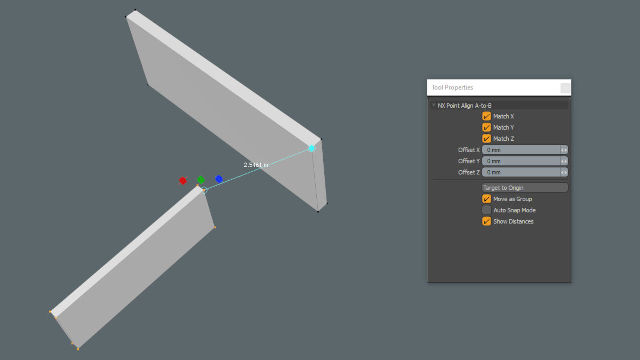 Align points tool, for modo.