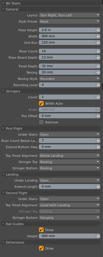 Stairs Tool User Interface