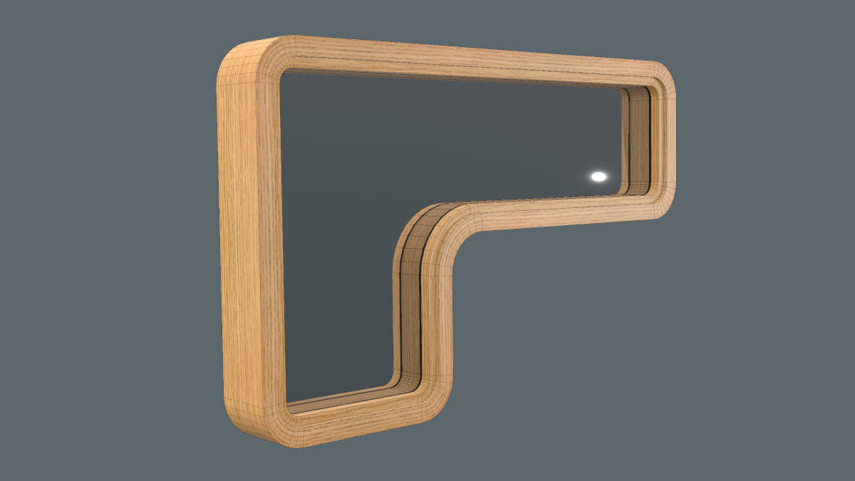 Sci-fi window with rounded corners.