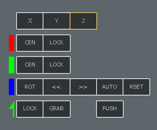Stick-E tool's 3D-view UI. Stick-E tool's 3D-view UI